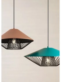 Redo 01-3005 - Závesný luster na lanku GRILL 1xE27/42W/230V priemer 39,6 cm čierna/hnedá