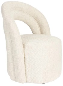 Krémové otočné kreslo z textílie buklé Seina – Dutchbone