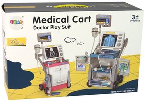 Lean Toys Sada Little Doctor - Svetloružový lekársky vozík