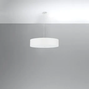 Závesné svietidlo Skala, 1x biele textilné tienidlo, (biele sklo), (fi 50 cm)