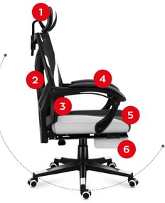 Herná stolička Combat - 5.0 White