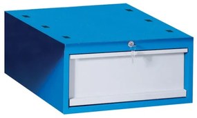 Závesná zásuvka na náradie k pracovným stolom GÜDE, 1x zásuvka, 510 x 592 x 255 mm, modrá / sivá