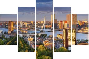 Obraz - Panorama Rotterdamu, Holandsko (150x105 cm)