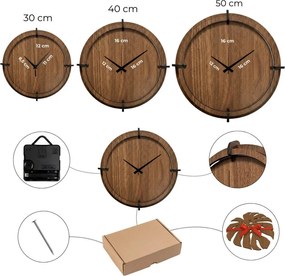 Drevené nástenné hodiny – motív lesa | SENTOP HDF0587-ORECH-WENGE