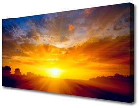 Obraz Canvas Slnko nebo krajina 125x50 cm