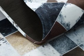 Koberec PATCHWORK 21720 béžový/hnedý - imitácia kože krava, romby