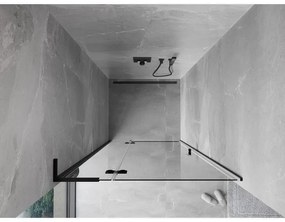 Mexen Mist-H L, 1-krídlové sprchové dvere ľavé 75 cm, číre sklo, čierny profil, 8A5L-075-000-70-00-L