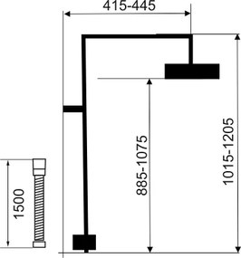 Novaservis Sprchové súpravy - Sprchová súprava, horná a ručná sprcha s držiakom a hadicou, výška 1205 mm, chróm, SET068,0