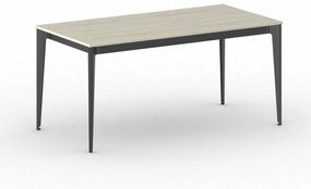 Kancelársky stôl PRIMO ACTION, čierna podnož, 1600 x 800 mm, dub prírodný