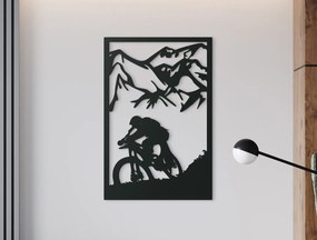 drevko Drevený obraz Horská cyklistika Rozmer obrazu: 44,5 x 29,5 cm, Farba dekorácie: Čierna