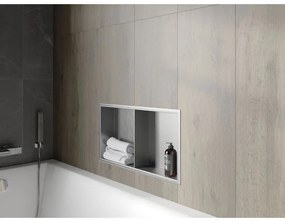 Mexen X-Wall-R, polička na zapustenie na obklad s golierom 60 x 30 cm, oceľová, 1910603010S