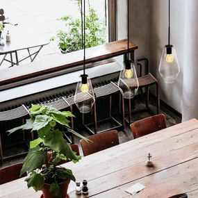 Čierné závesné svietidlo SULION Lily, výška 120 cm