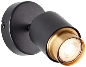 Brilliant - LED nástenné bodové svietidlo COVELO 1xGU10/5W/230V čierna/zlatá