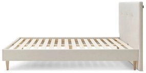 Béžová čalúnená dvojlôžková posteľ s roštom 160x200 cm Tory - Bobochic Paris