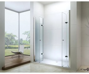 Mexen Lima Duo, sprchové skladacie dvere do otvoru 150 cm, 6mm číre sklo, chrómový profil, LIMA DUO DOOR 150