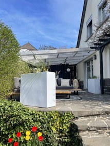 Kvetináč ELEMENTO, sklolaminát, šírka 88 cm, biely mat