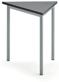 Stôl SONITUS TRIANGEL, 800x700x720 mm, linoleum - tmavošedá, strieborná