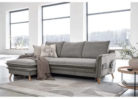 Sivá rozkladacia rohová pohovka (ľavý roh) Charming Charlie – Miuform