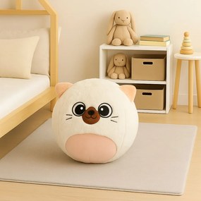 LEAN Toys Skákacia lopta Rastúca plyšová mačka Biela pumpa 50 cm