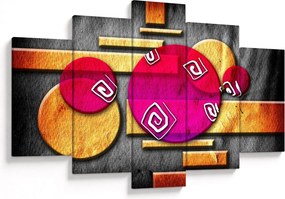 Abstraktný obraz s historickými symbolmi (150x105 cm)