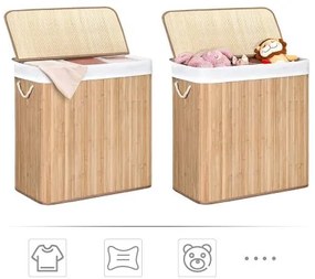 Koš na prádlo Launda 150 l hnědý