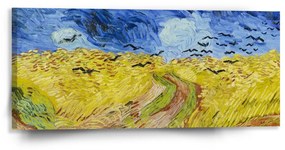 Sablio Obraz Pšeničné pole s vranami - Vincent van Gogh - 110x50 cm