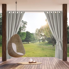ZÁHRADNÝ VODEODOLNÝ ZÁVES NA PÚTKACH GARDEN 155X260 CM STRIEBORNÁ