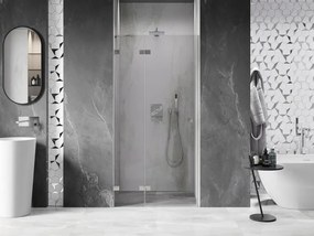 Mexen, Mexen Lunar výklopné sprchové dvere 90 cm, transparentné, brúsený nikel - 834-090-000-97-00-L