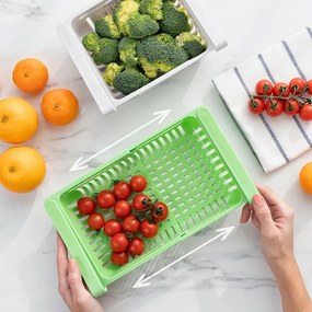 Súprava 2 nastaviteľných úložných košíkov do chladničky InnovaGoods