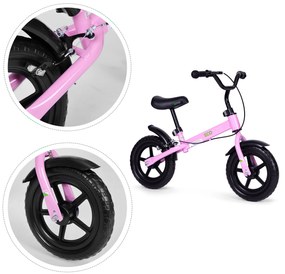Balančný bicykel s brzdou pre deti, kolesá EVA , ružový