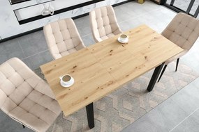 Vintino Jedálenský stôl ZENOX 120-160cm × 70 cm  – dub artisan / čierna