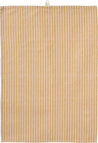 Ib Laursen Bavlnená utierka Linea Mustard / Light pink 50 × 70 cm