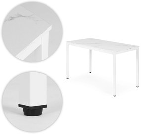 ModernHome Jedálenský kuchynský stôl 120x60 cm - biely mramor ModernHome