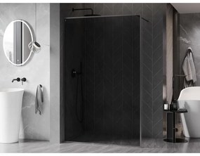 Mexen Kioto-XF, sprchová zástena s rámom 150 x 202 cm, 10mm šedé sklo, grafitový profil, 800-150-104-66-40-X