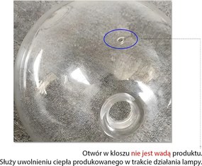 Toolight Toolight, sklenené guľové závesné stropné svietidlo 15cm, APP1681-1CP, OSW-04301