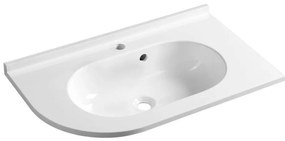 Sapho - Rohové zapustené umývadlo PULSE 75x43 cm mramor/biela