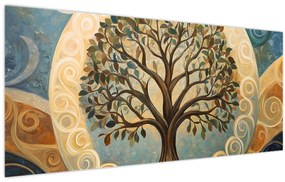 Obraz – Strom života a špirály (120x50 cm)