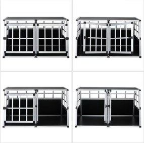 Prepravka pre psa BRUNO, 89x70x51cm strieborná/čierna Cadoca