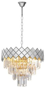 Luster na reťazi CARISMA 9xE14/40W/230V matný chróm