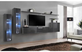 Obývacia stena Switch Sklo +LED XI Grafit