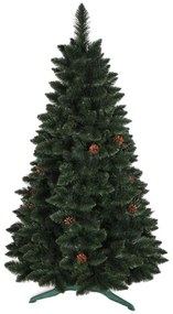 Umelý 3D vianočný stromček BOROVICA smaragdová 160cm so šiškami