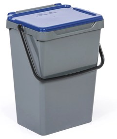 Plastový odpadkový kôš na triedenie odpadu, sivá + modrá, 35 l