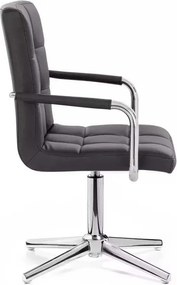 LuxuryForm DESIGN Stolička VERONA na striebornom kríži - čierna