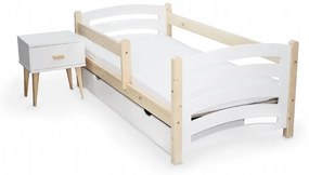 Detská posteľ MELA 80 x 160 cm biela/borovica Rošt: Bez roštu, Matrac: Matrac EASYSOFT 10 cm