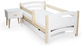 Detská posteľ MELA 80 x 160 cm biela/borovica Rošt: Bez roštu, Matrac: Matrac EASYSOFT 8 cm