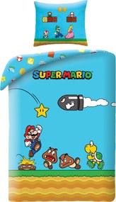 Halantex Obliečky z mikrovlákna 140x200 + 70x90 cm - Super Mario Bros "Jump"