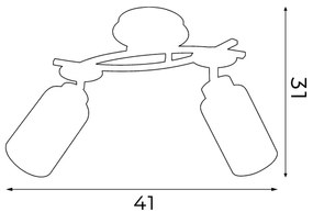 Stropné svietidlo TOKIO 2xE27/60W/230V