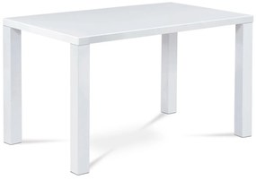 Autronic - jedálenský stôl 120x80x76cm, vysoký lesk biely - AT-3006 WT AKCE