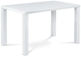 Autronic - jedálenský stôl 120x80x76cm, vysoký lesk biely - AT-3006 WT AKCE