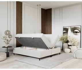 Krémovobiela čalúnená dvojlôžková posteľ s úložným priestorom 160x200 cm Tate – Maison de Rêve